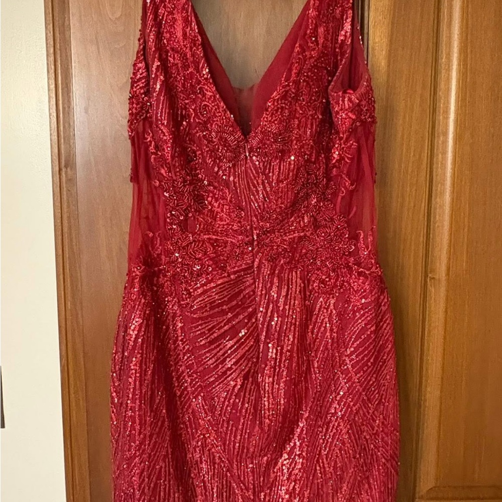 Elegant Red Sequin Dress